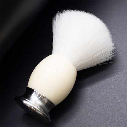 GG Shaving Brush｜Nylon Hair｜White Acrylic+Metal Handle