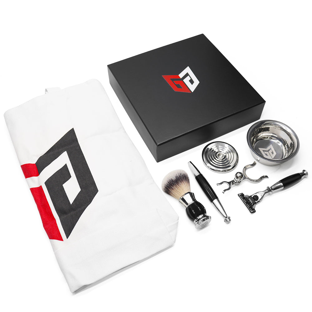 GG Shaving Set Kit with Shaving brush, Stand, Safety Razor and Shaving Bowl