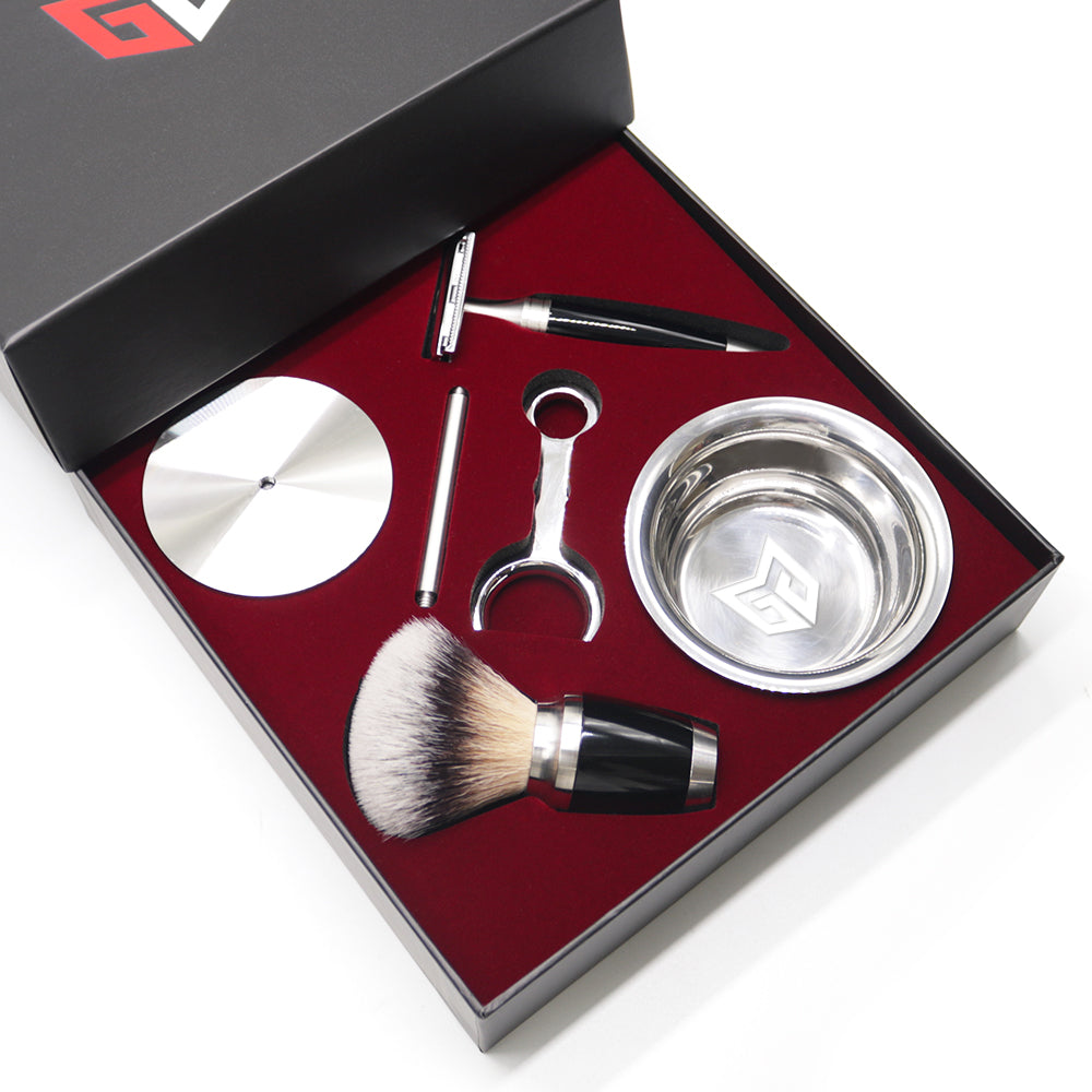 Great Gentleman Shaving Set Kit with Shaving brush, Stand, Safety Razor and Shaving Bowl